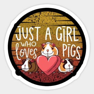 Just a Girl Who Loves Guinea Pigs Lovers Sticker